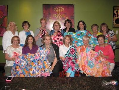 The club made fleece blankets for Hospice of the Calumet Region (NWI) - Mar 2016