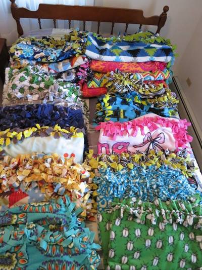 We made more blankets for Hospice - Sep 2016